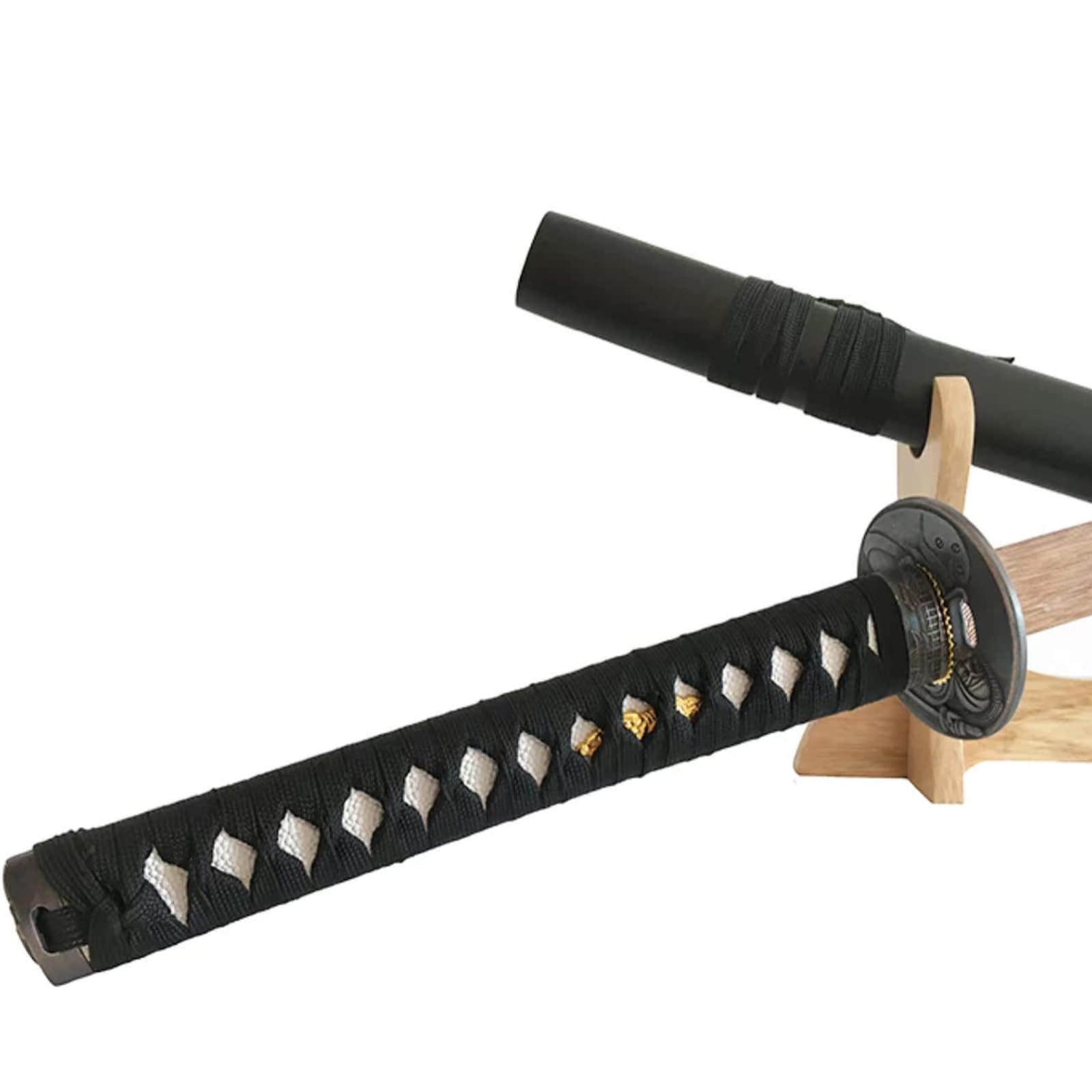 【Arte en Madera】 Espadas samurái japonesas de Madera 100 cm,Bokken Hecho a Mano con guardamanos de Hierro,Katana de Palisandro Natural para Entrenamiento de Kendo,Cosplay,Accesorios,decoración