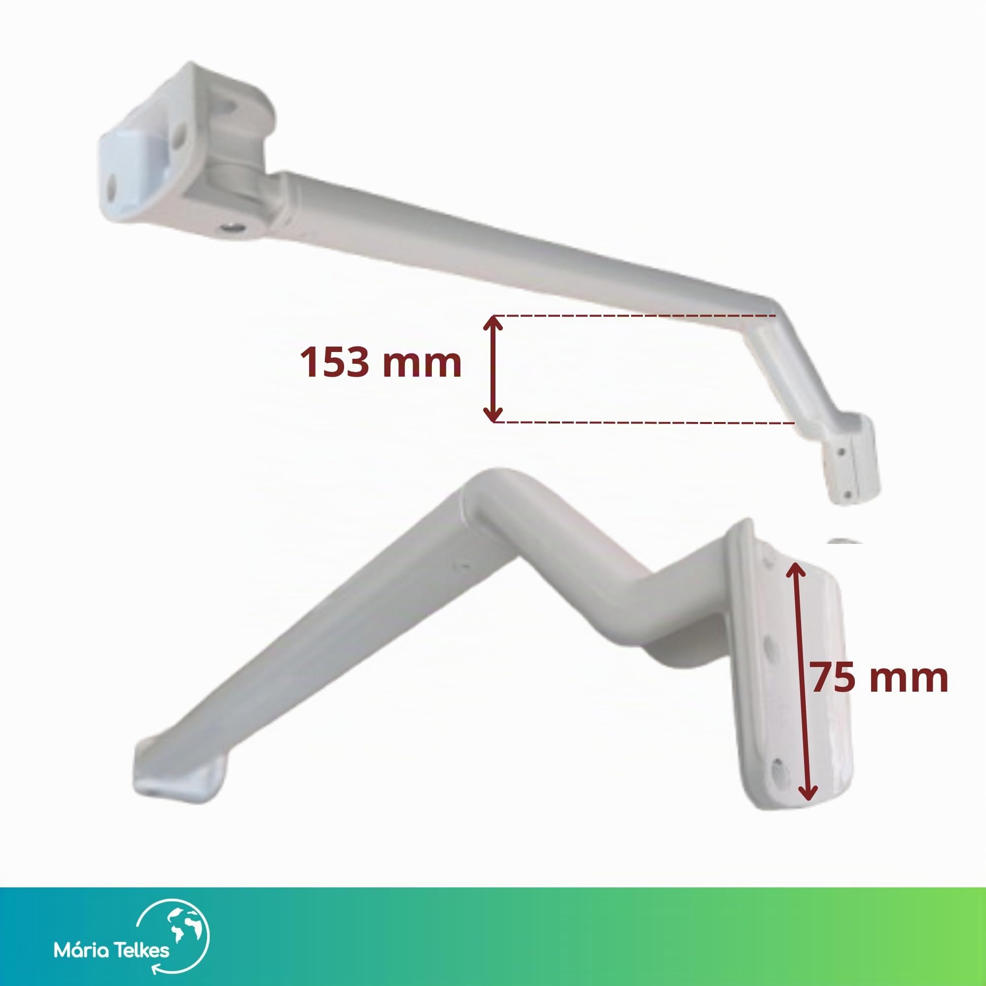 Set di bracci per tenda da sole bianco, punto dritto, 100 cm, bracci per parete, finestra, balcone, esterno, ricambio resistente, tenda in alluminio laccato ad alta durata (100 cm, bianco)