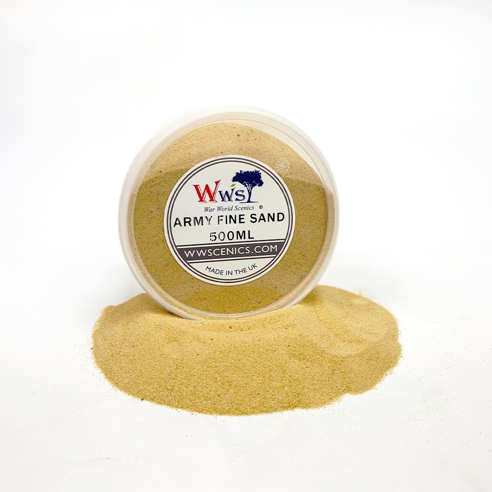 WWS War World Scenics WWScenics Army Fine Model Sand | 500ml Tub | Wargame Scenery & Basing Material