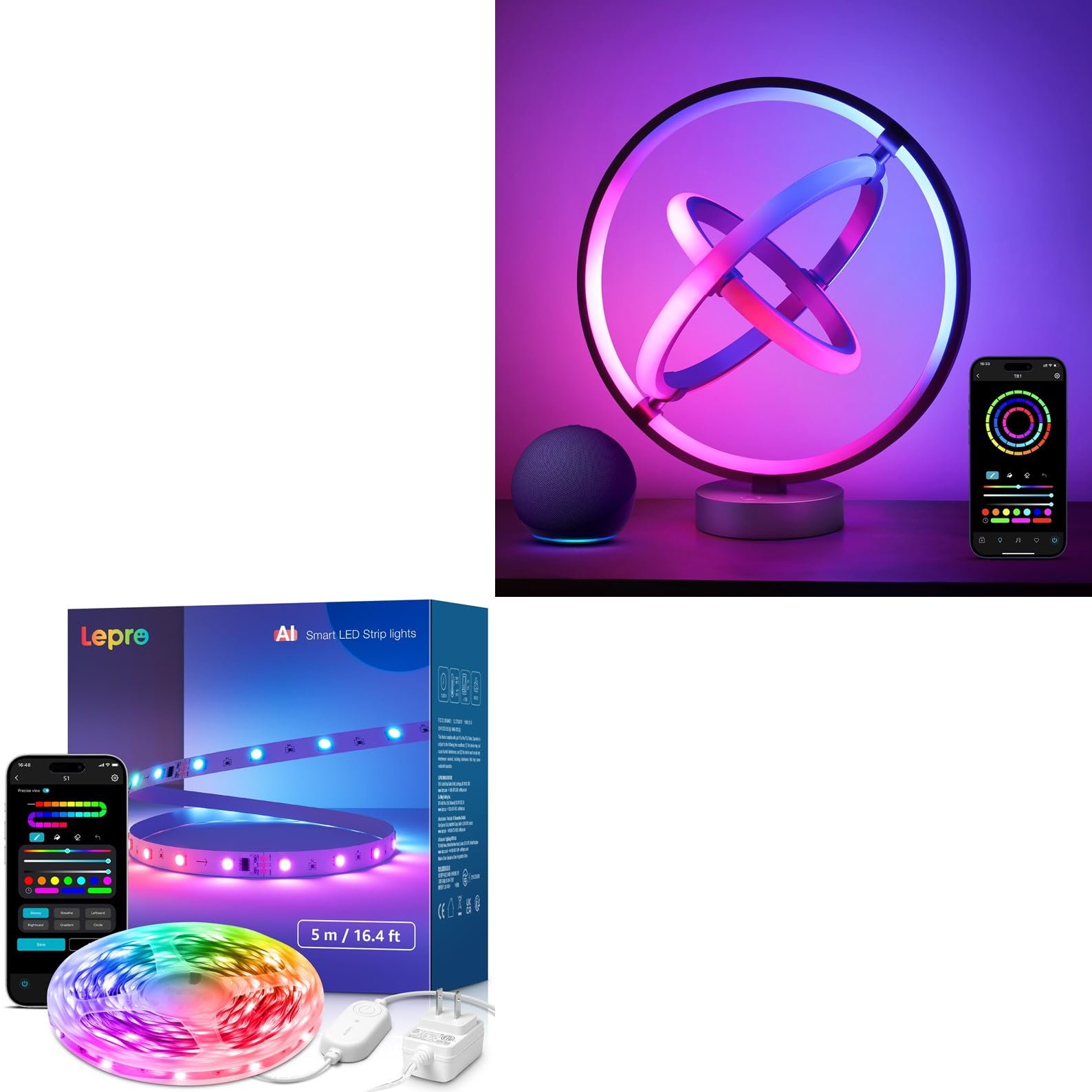 Amazon.com: Lepro Bundle - 16.4 ft AI Smart Strip Lights & AI