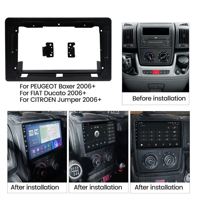 Sound-way Kit Montage 2 DIN Autoradio Avec Entourage Fiat Ducato Citroën Jumper Peugeot Boxer 2006+