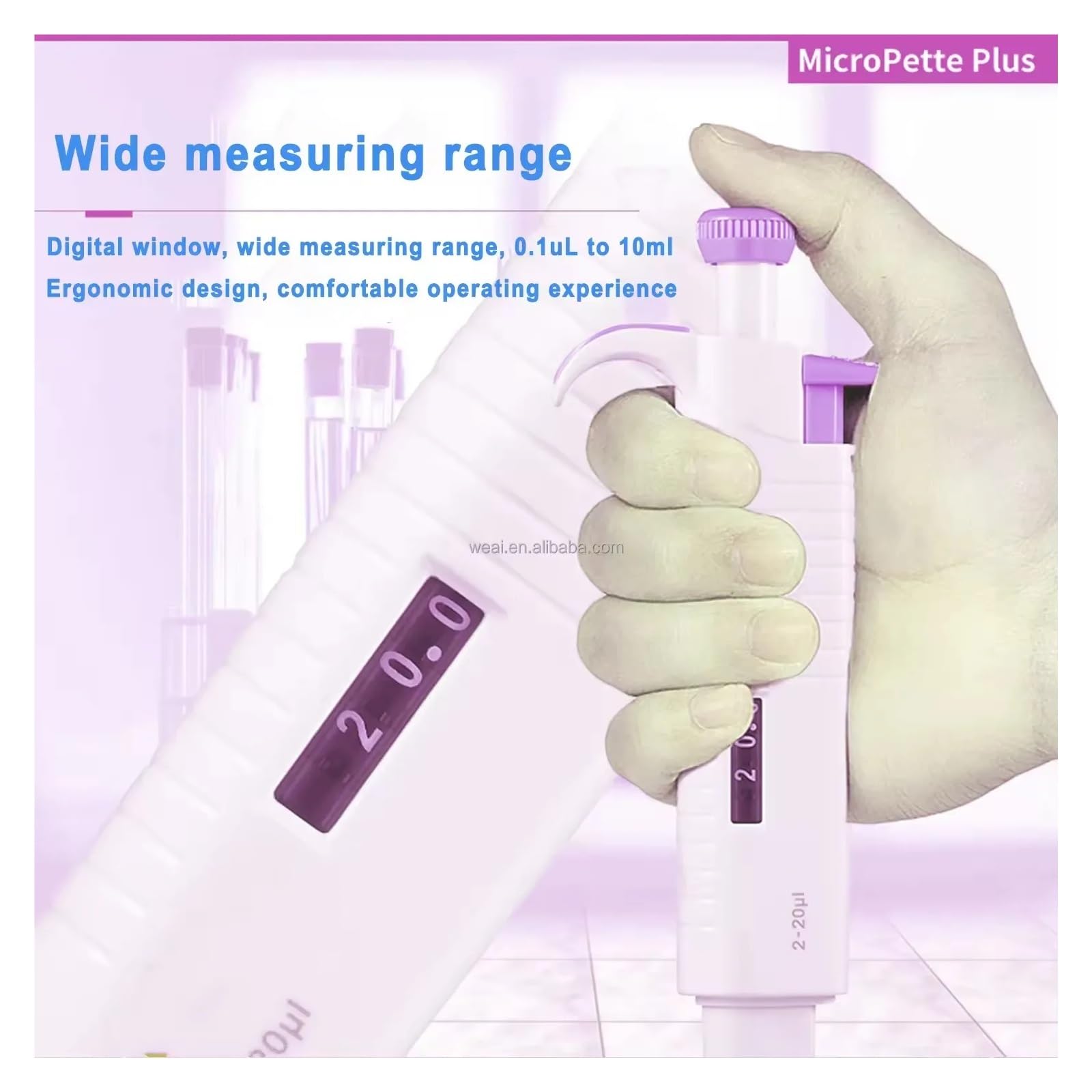Pipeta ajustable de 12/8 canales Pipeta manual totalmente autoclavable Pipeta multicanal for laboratorio químico escolar(12 channel 0.5-10ul)