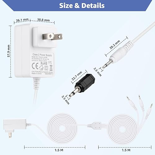 Miniatura 6 de Adaptador de corriente compatible con accesorios Department 56 Village, para Halloween, Navidad, aldea, casa, farol, farol, lámpara de calle, cable