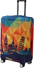 HOKIPO Suitcase Covers for Trolley Suitcase, 180gsm Durable and Washable, Medium (23-24inch), Multicolor Across Globe (AR-5184-D9)