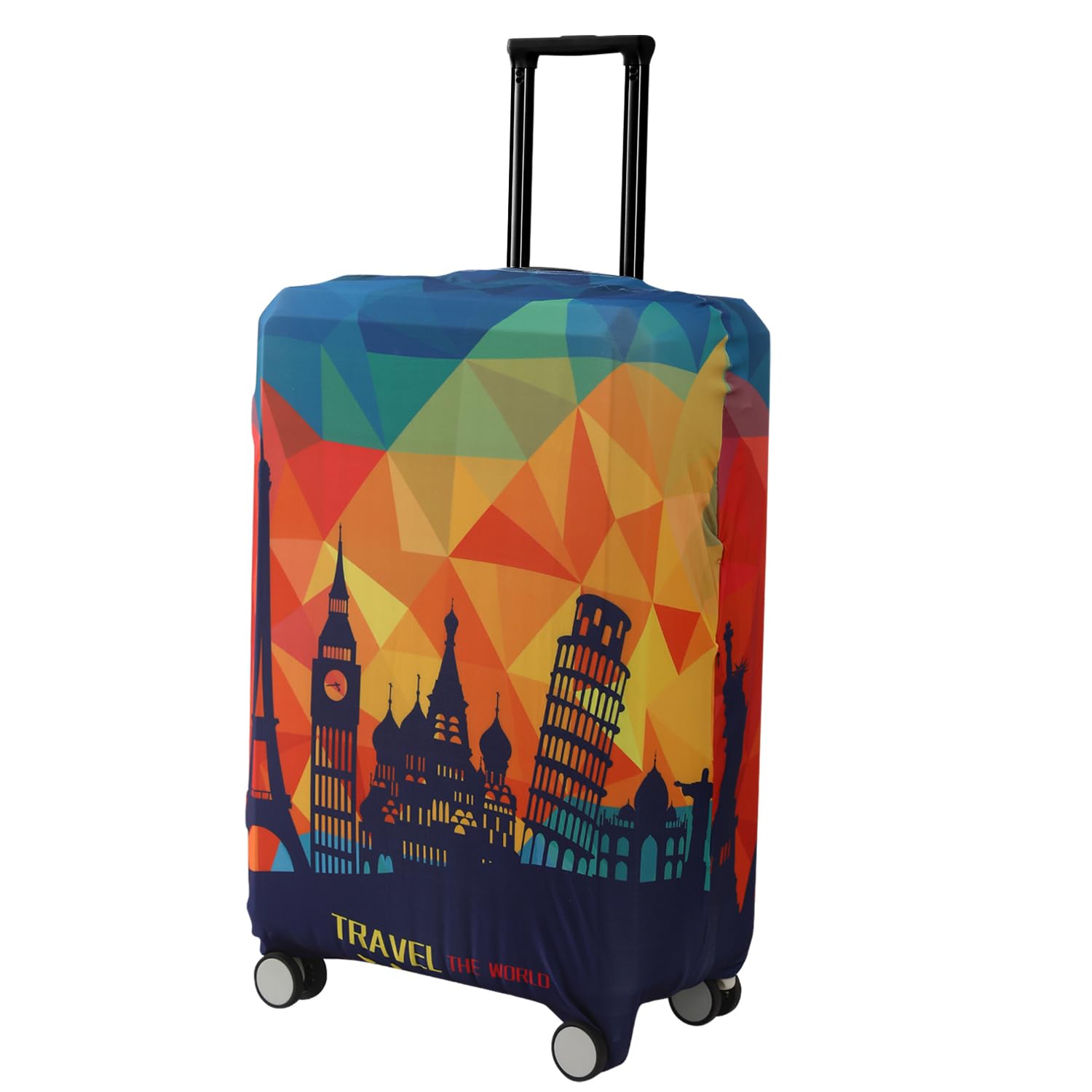 HOKIPO Suitcase Cover for Trolley Suitcase, 180gsm Durable and Washable, Medium (23-24 Inch), Multicolor Across the Globe (AR-5184-D9) HOKIPO Suitcase Cover for Trolley Suitcase, 180gsm Durable and Washable, Medium (23-24 Inch), Multicolor Across the Globe (AR-5184-D9)
