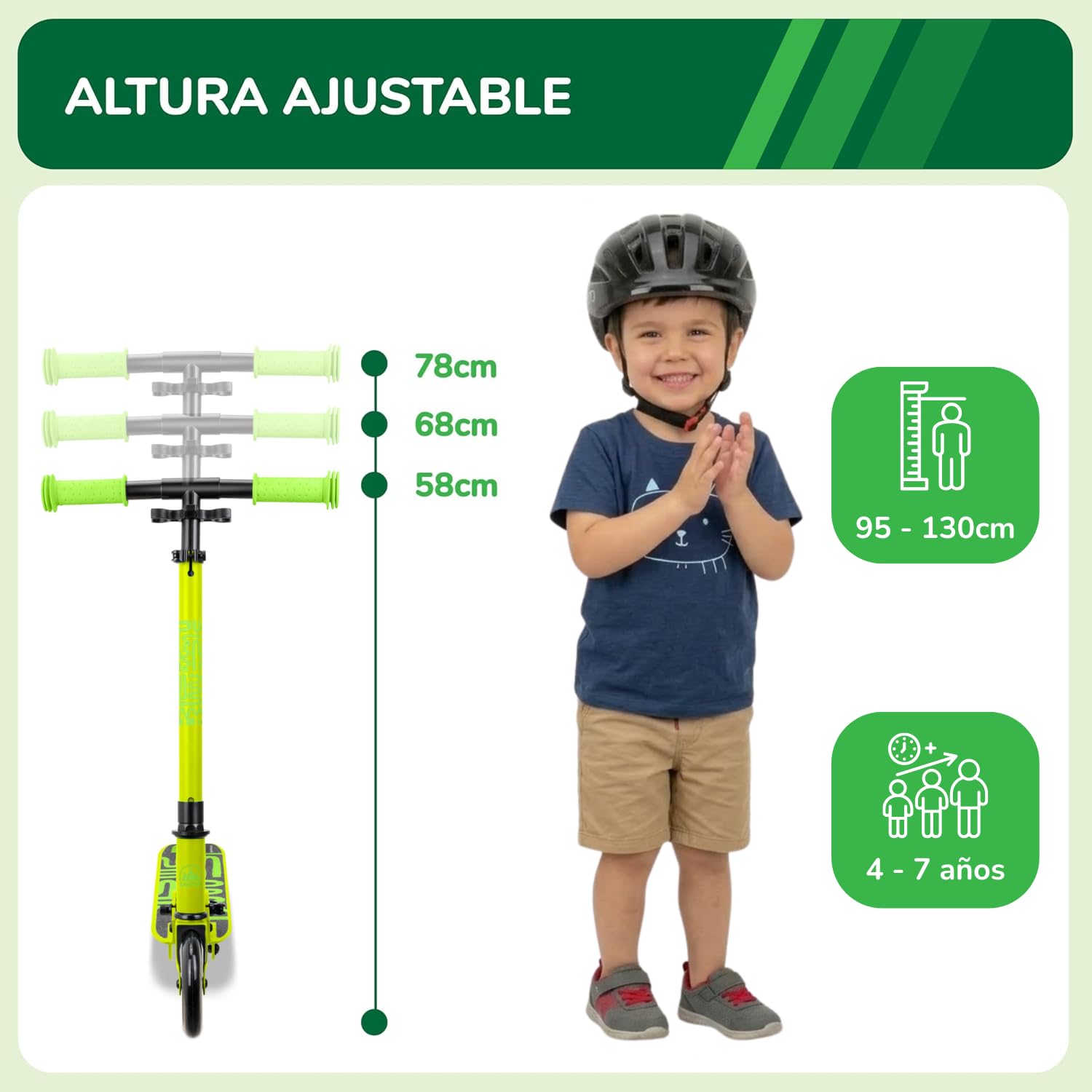 Sawyer Bikes - Patinete Infantil Ajustable - Niños 4 a 7 Años