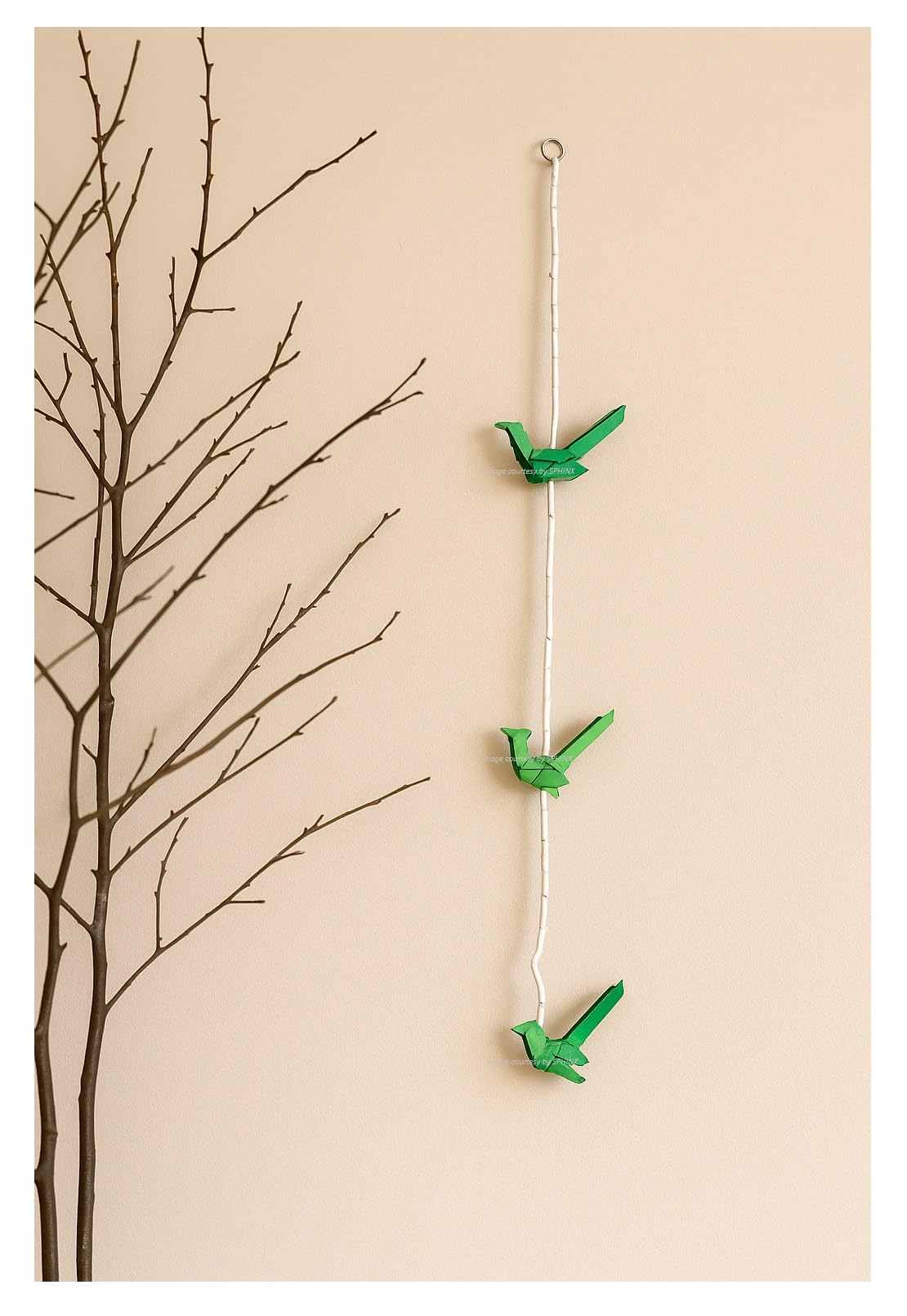 SPHINX Palm Leaf & Sola Flower Decorations | Handmade Birds,Parrots,flowers for Table Decor,Bowl Fillers,Craft,Bouquet Making,Trousseau & Festive Decorations- (4, 2.5 ft Palm Leaf Parrot Strings)