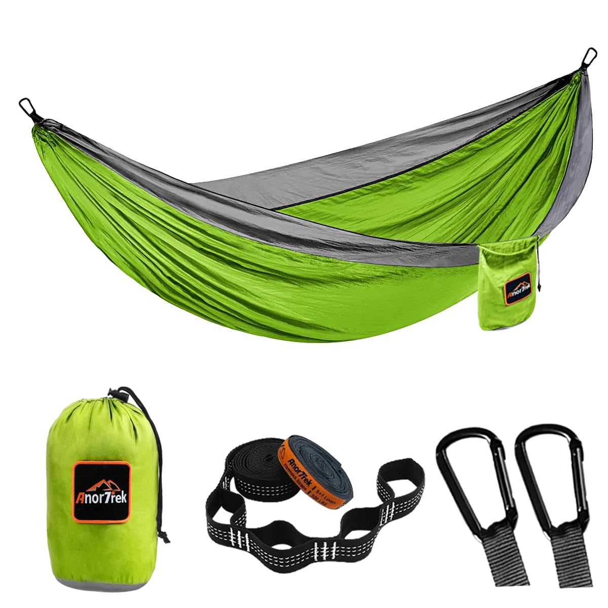 Anortrek Outdoor Hammock 2-Person 300x200 cm [250kg Load Capacity] Ultralight – Camping Accessory with Tree Straps, Breathable Nylon Travel Hammock for Hiking & Garden