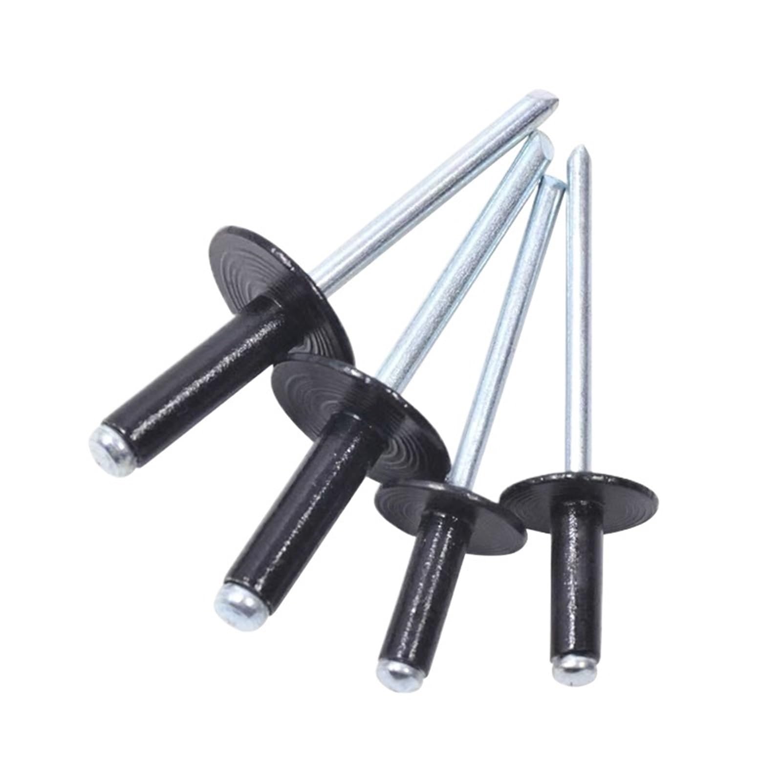 Flange Blind Rivets 3,2/4,8 x 10 12 14 16 20 MM50 30 Stück Aluminiumstahl großer Flanschkopf schwarze Blindnieten für Weißblech(50pcs,4.0x16x12mm)