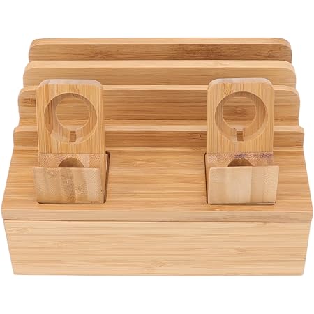 Bambus Ladestation Mit 5 Anschlüssen - Magnetisch & Mit Anti-Rutsch Matte