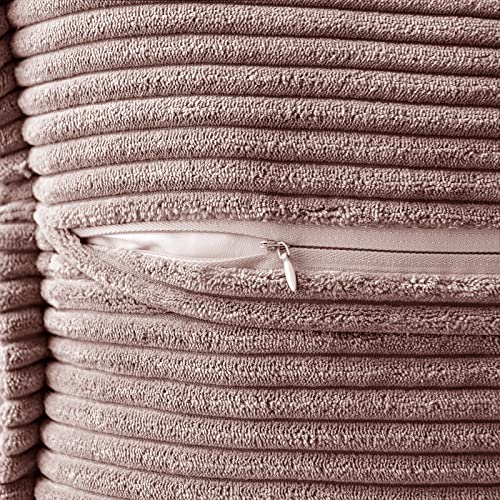 Image of MIULEE Spring Decorative Throw Pillow Covers for Couch Bed Livingroom 18x18 Inch Set of 2 Blush Pink Boho Accent Throw Pllows Broadside Striped Patchwork Soft Corduroy Pillowcases Valentine Decor