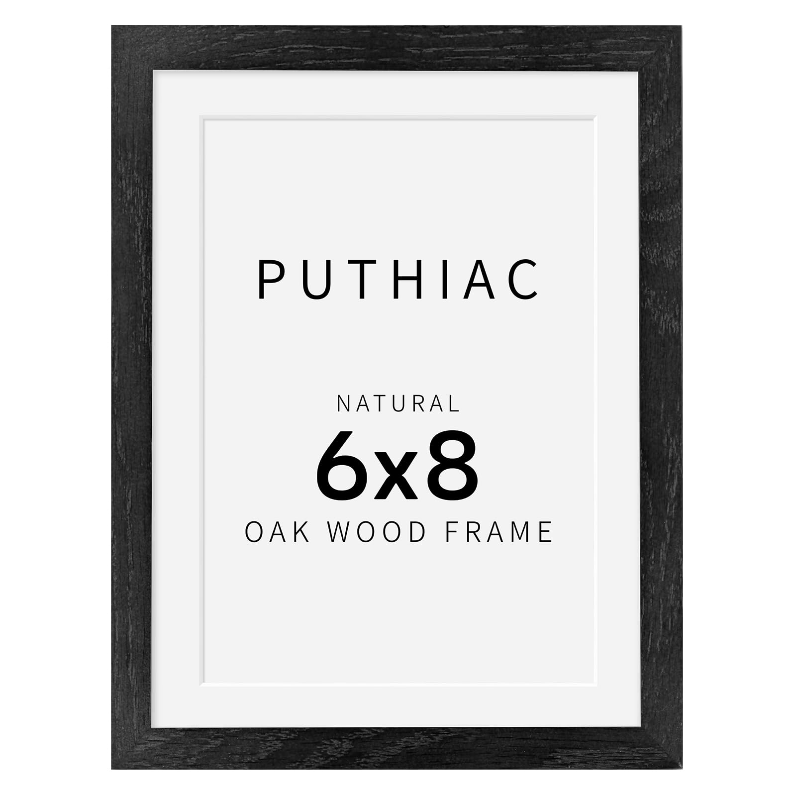 Photo 1 of puthiac 6x8 Solid Oak Wood Picture Frame, Black