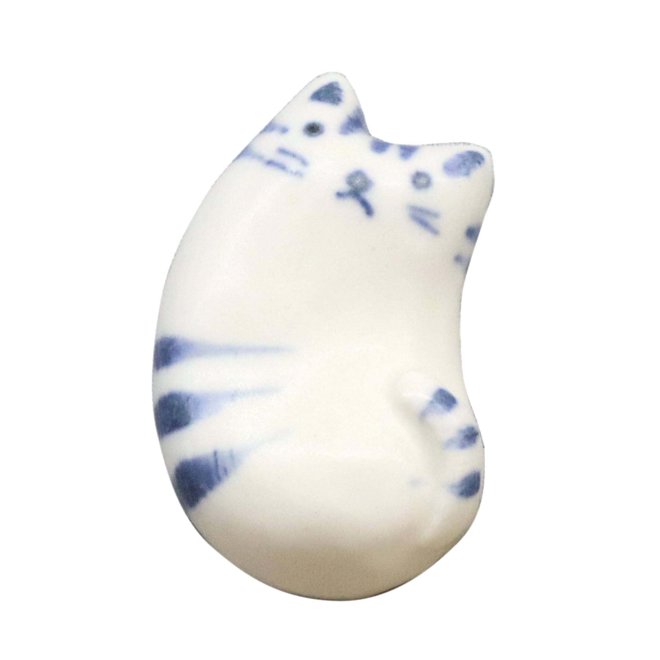 Handwritten Cat Chopstick Rest Tiger Ceramic Hashioki Made in Japan 1.4in