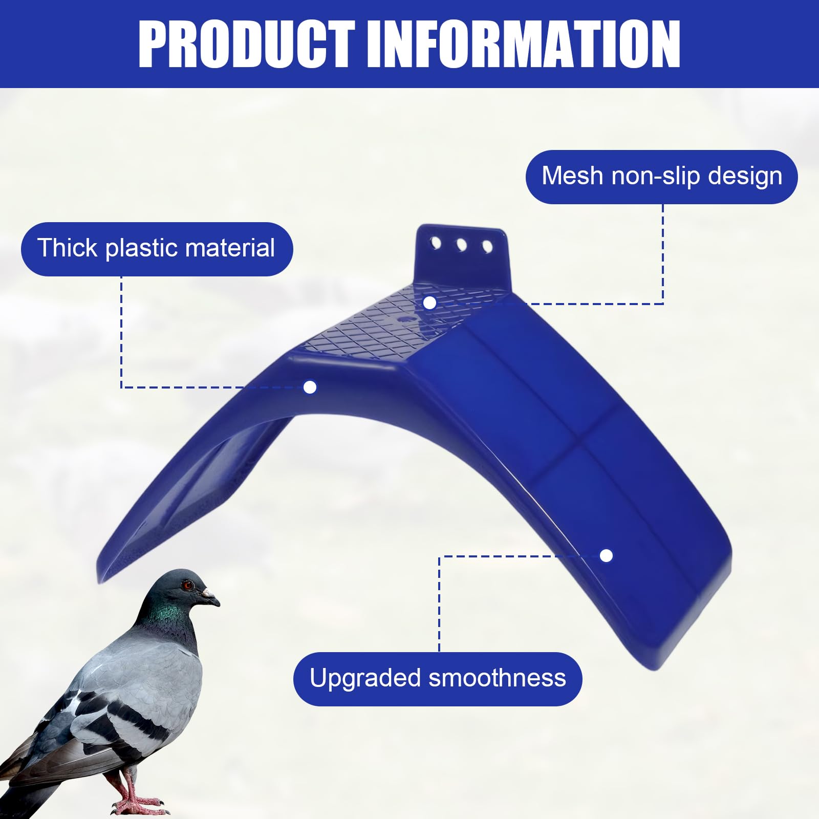4 PCS Pigeons Rest Stand,Reusable Plastic Pigeon Perch,Non-slip Plastic Dove Support,Birdcage Accessories for Pigeon,Parrot and Other Birds,20 X 10 X 12 cm,Blue - Image 3