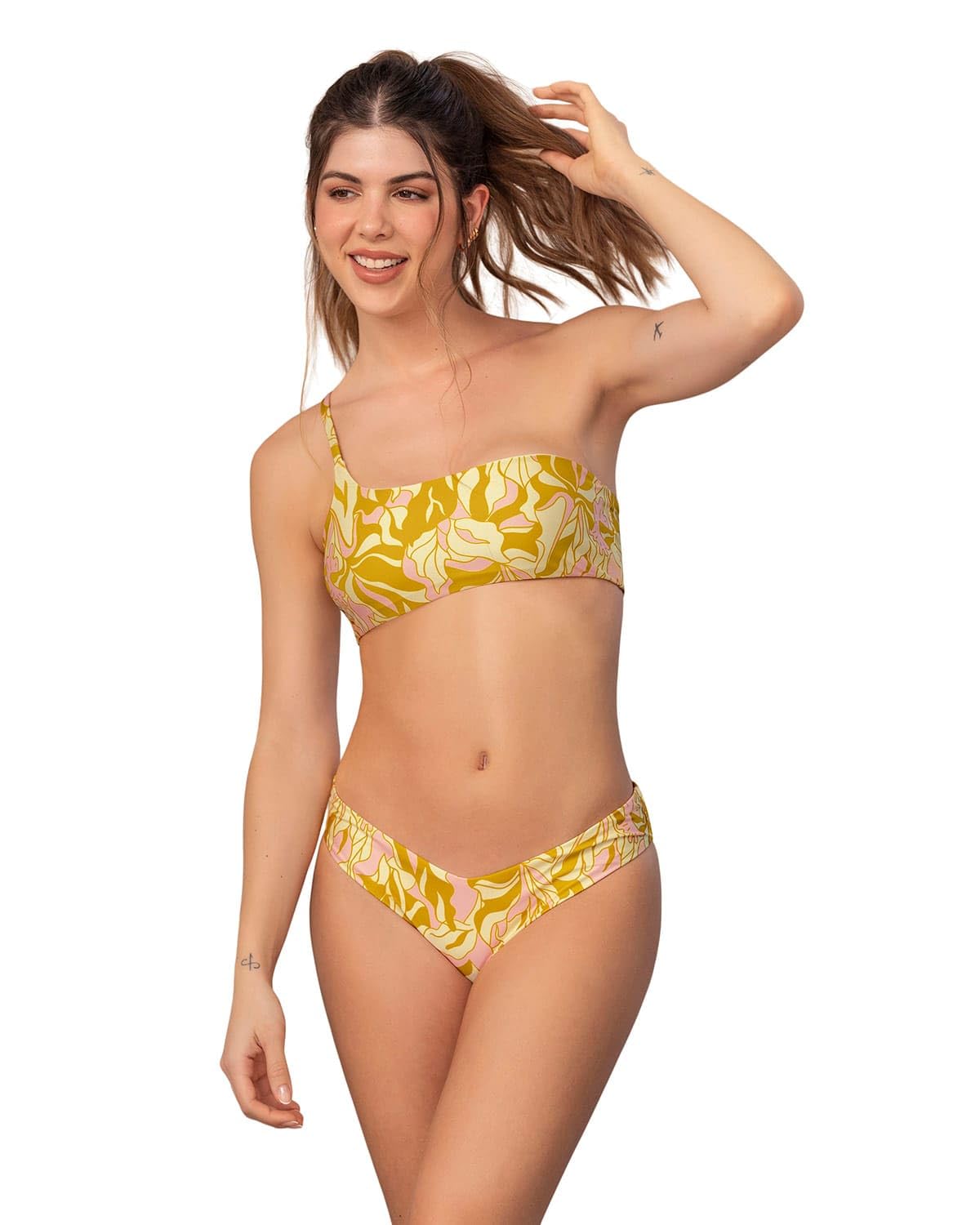Leonisa Bikini con Top asimétrico Ligero y Braga con Pretina en V