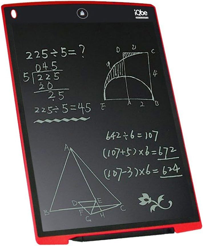 12Inch LCD Writing Board, iQbe Kids and Business Durable Writing Tablet eWriter, Convenient to Carry(Red)