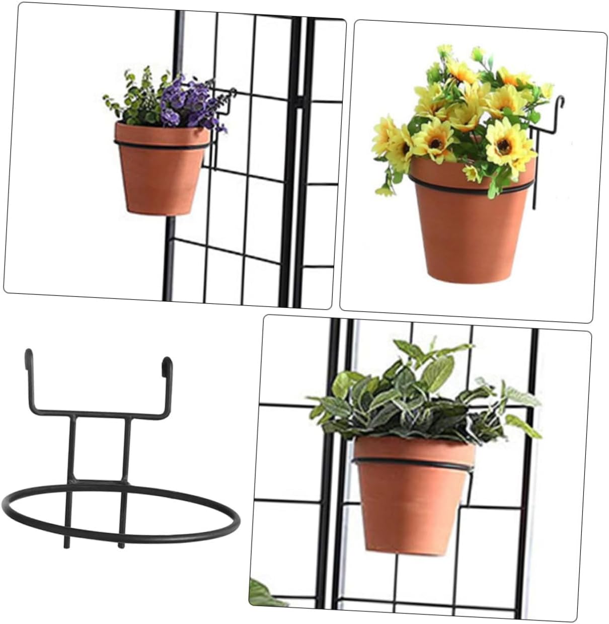 SUPVOX 2pcs Wall Mounted Flower Pot Holder Metal Hanging Plant Bracket for Indoor and Outdoor Vertical Garden Space Saving Design for Balcony Home Decoration Easy Installation and Aesthetic Appeal