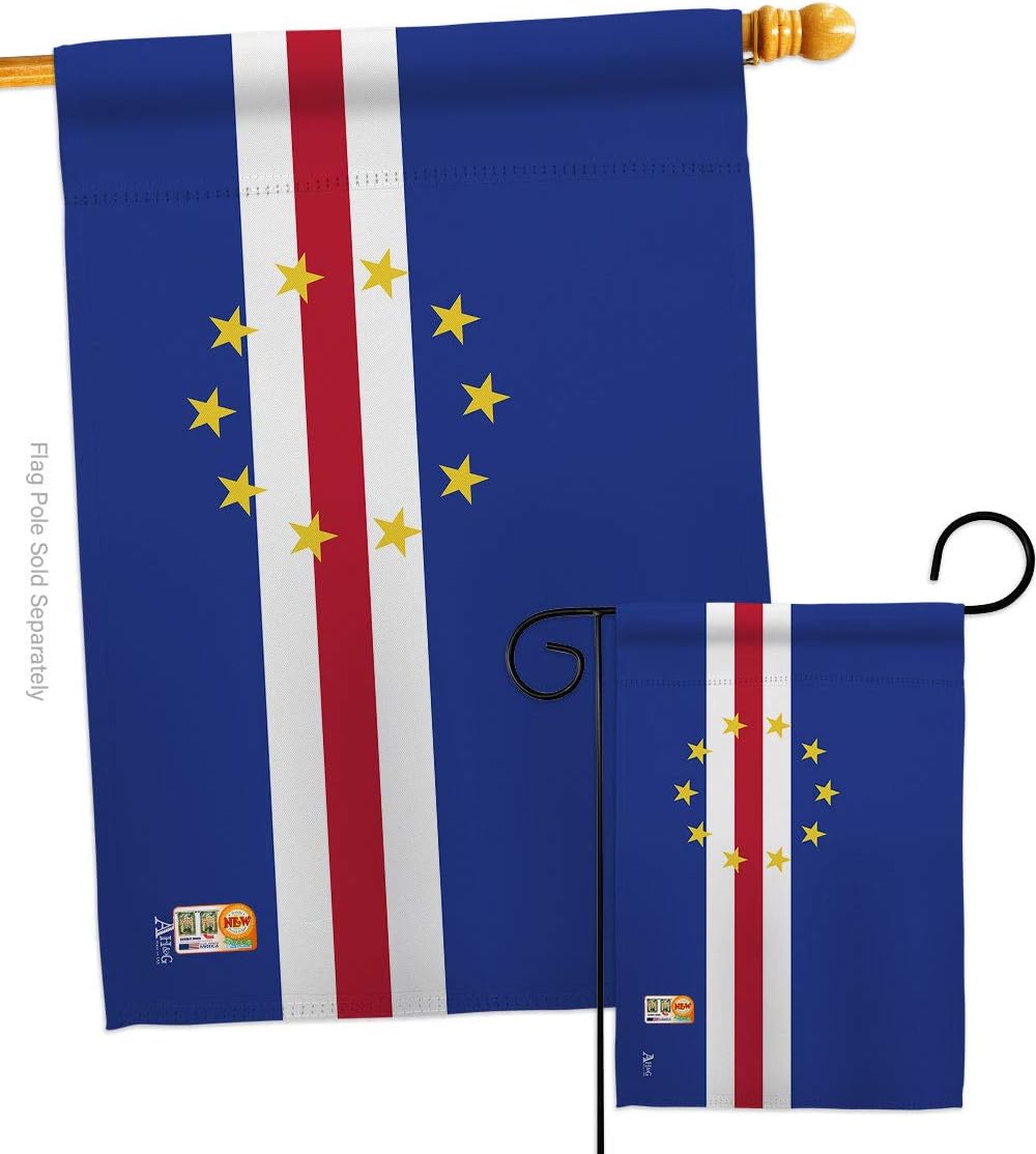 Cape Verde Garden House Flags Set Regional Nationality Nation International World Country Particular Area Small Decorative Gift Yard Banner Made In USA 28 X 40