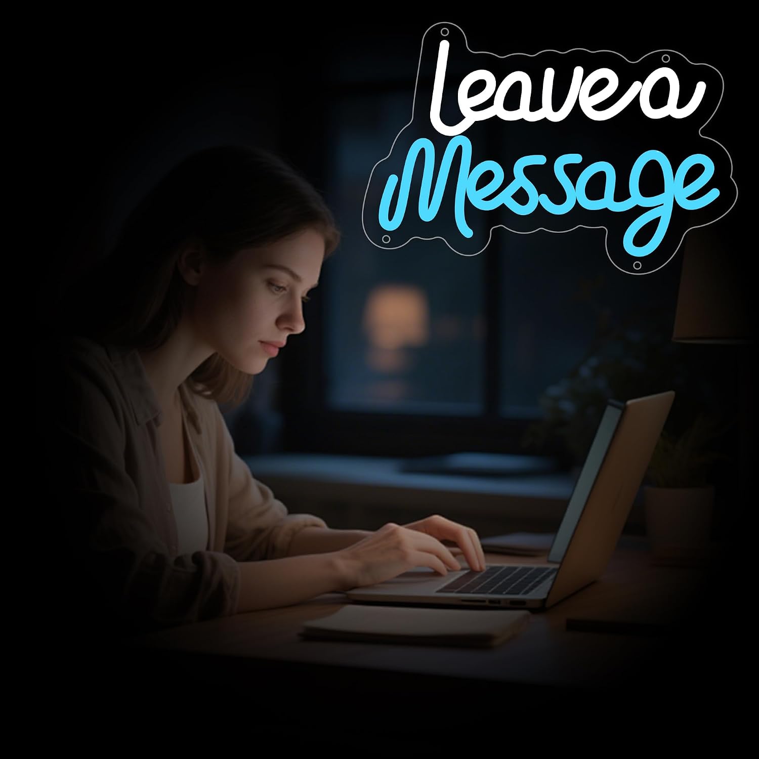 Leave A Message Neon Sign for Wall Decor, Message Led Signs, Dimmable USB Powered Neon Light Sign for Home, Business, Bar Pub, Store, Shop