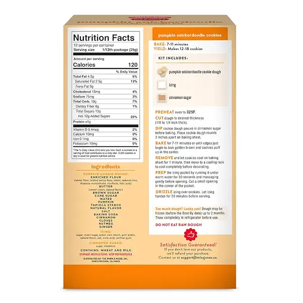Miss Jones Baking Co Pumpkin Snickerdoodle Cookie Dough Kit, 12.6 OZ 2