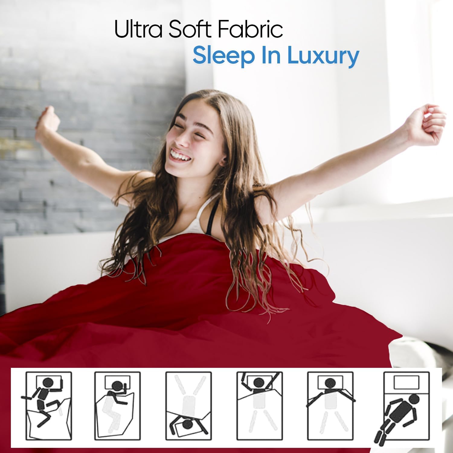 Marina Shades High Thread Count Deep Pocket Sheets California King Size Burgundy 100% Egyptian Cotton Hotel Luxury Fitted Bed Sheet Fits Upto 17" Deep Mattress Comfy Elastic Bottom Sheet Only