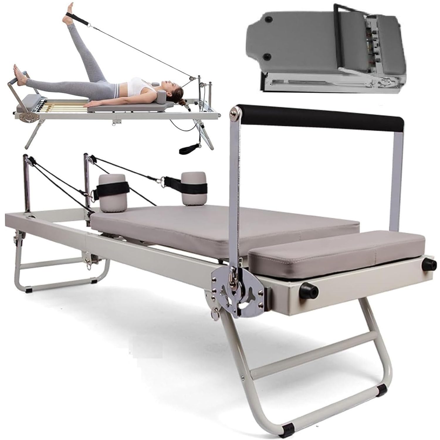 Pilates Reformer Machine Pieghevole - Attrezzatura Per Allenamento Casa, Stretching E Equilibrio