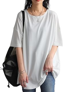 [antiqua] [アンティカ]とろみ Tシャツ カットソー レディース トップス 無地 半袖 五分袖 YZ-00100