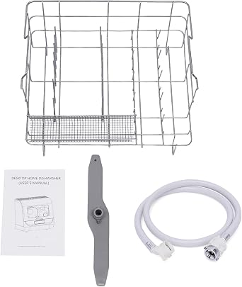 Portable Dishwasher Countertop, Mini Dishwasher with 3 Programs Standard, Fast & Strong 360 Dual Spray 75F Hot Air Drying Professional Complete Dishwasher for Dorm, RV& Apartment, White