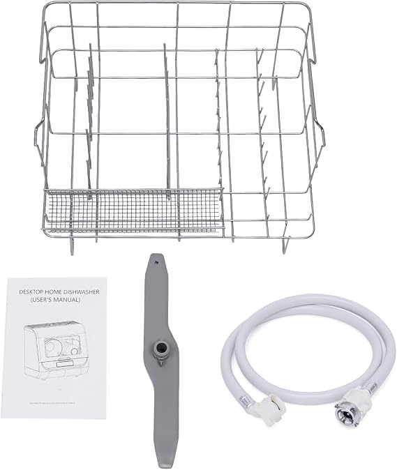 Portable Dishwasher Countertop, Mini Dishwasher with 3 Programs Standard, Fast & Strong 360 Dual Spray 75F Hot Air Drying Professional Complete Dishwasher for Dorm, RV& Apartment, White