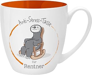 GRUSS & CO Anti-Stress-Tasse Motiv "Rentner" | Tasse mit Spruch, 45 cl, New Bone China | Geschenk lustig | 46263, 1 Stück (1er Pack)