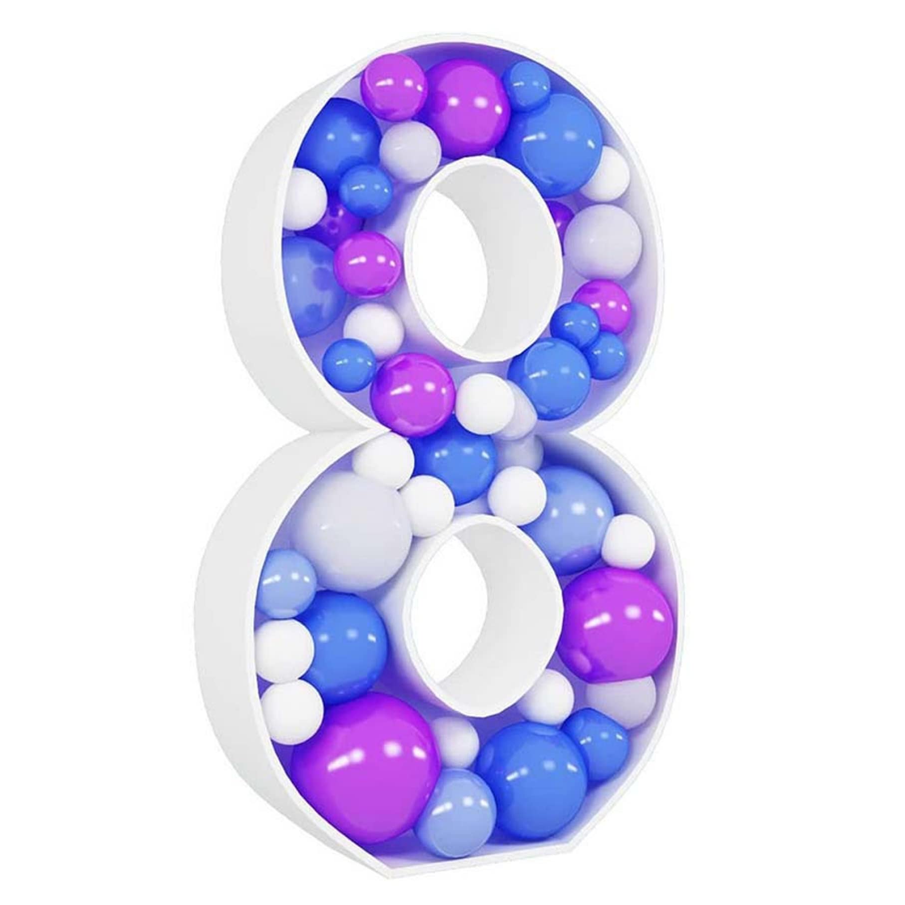 Gcroet Numero Balloon, 73 cm Numero Balloon Box Balloon Decorativo Full KT Board Box Numero Farmela del Telaio Balloon Box Numero 8 (Palloncini Non Inclusi)