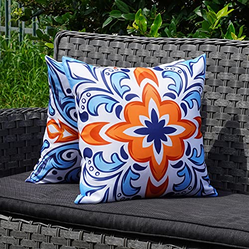Onway Outdoor Pillow Covers Waterproof 18X18 Set Of 4 Floral Boho Decorative Throw Cushion Cover Farmhouse Pillows For Bench, Couch, Sunbrella And Patio Furniture #TOP3