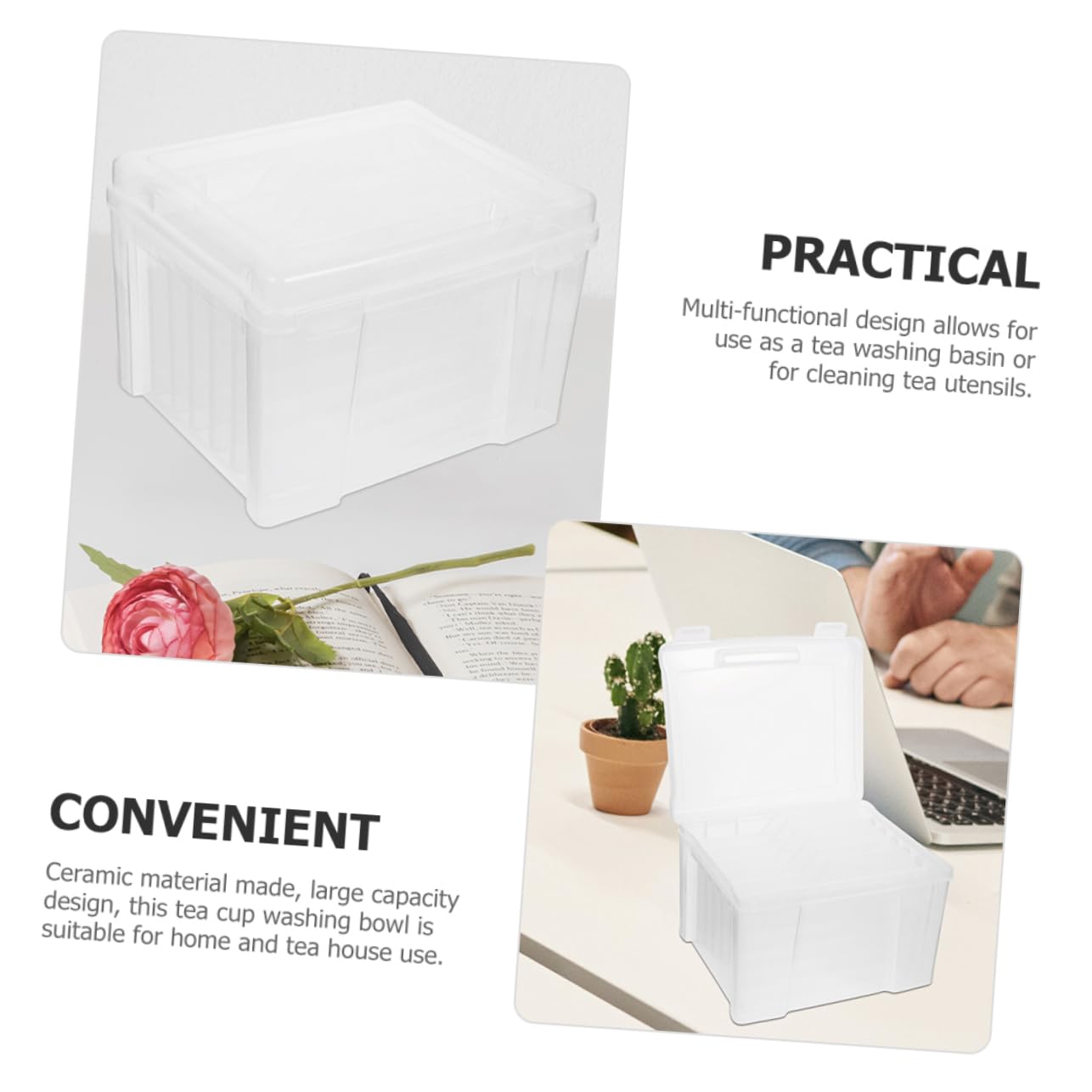 SEWACC Storage Box 6-slot Photo Organizer Organize Photos Documents Compact Design