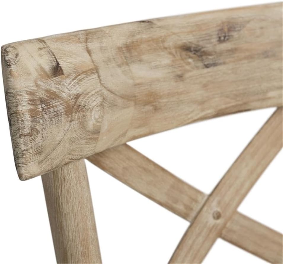 BOWERY HILL Bar Stool Chair in Natural | Seat Height 39" | with Square Seat, Footrest, Backrest | Indoor for Dining Room Kitchen Counter Table