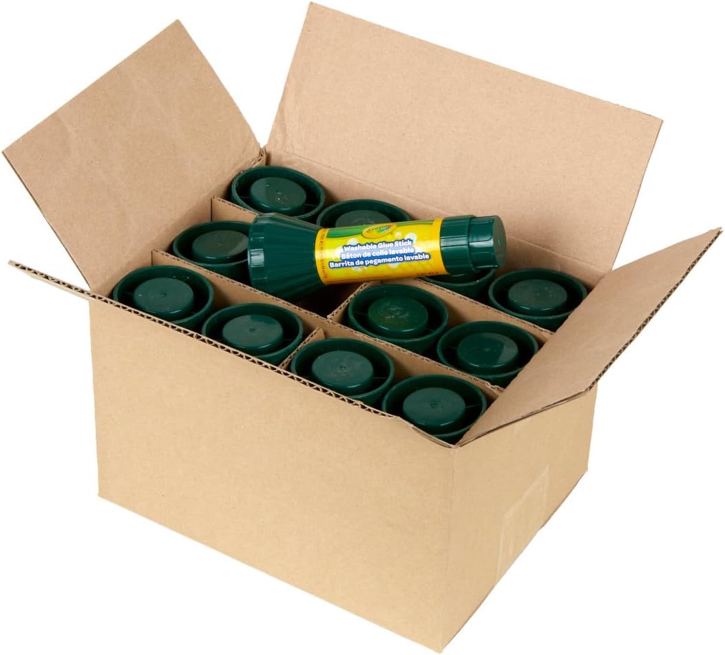 Crayola Washable Glue Stick, 0.88 oz, Dries Clear, Pack of 12