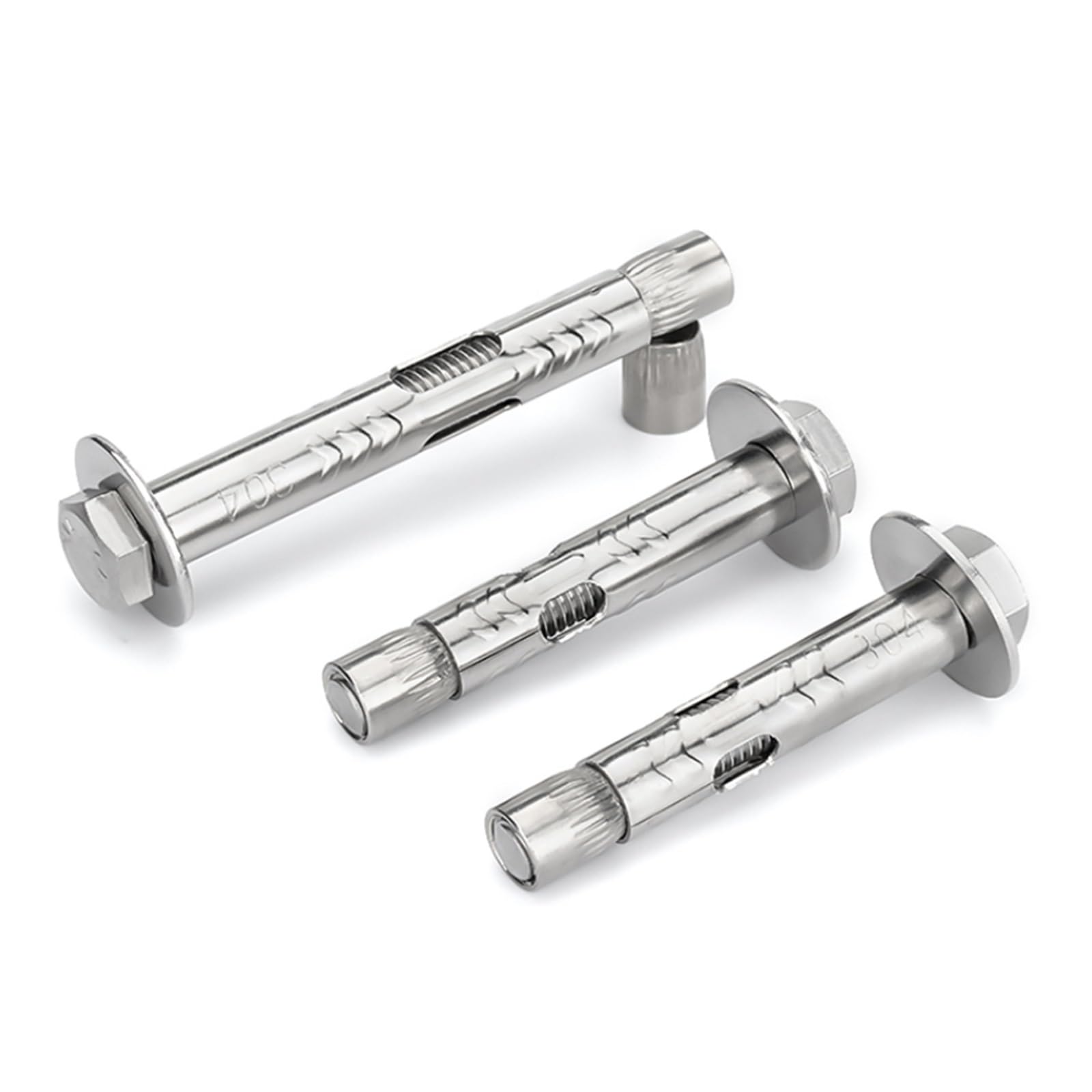Anclaje Pared Perno de expansión hexagonal exterior | M6 M8 M10 M12 304 Tornillo de fijación de anclaje de zócalo de acero inoxidable Hormigón(5PCS,M8x70)