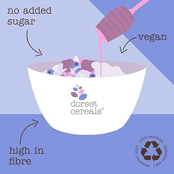 Dorset Cereals Berry & Cherry Muesli - No Added Sugar Breakfast Cereal - Made with Blackcurrants, Redcurrants, Blueberries & Cherries - Vegan and Naturally High Fibre Cereal - 600g (Pack of 5 x 600g)