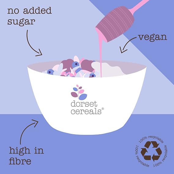 Dorset Cereals Berry & Cherry Muesli - No Added Sugar Breakfast Cereal - Made with Blackcurrants, Redcurrants, Blueberries & Cherries - Vegan and Naturally High Fibre Cereal - 600g (Pack of 5 x 600g)