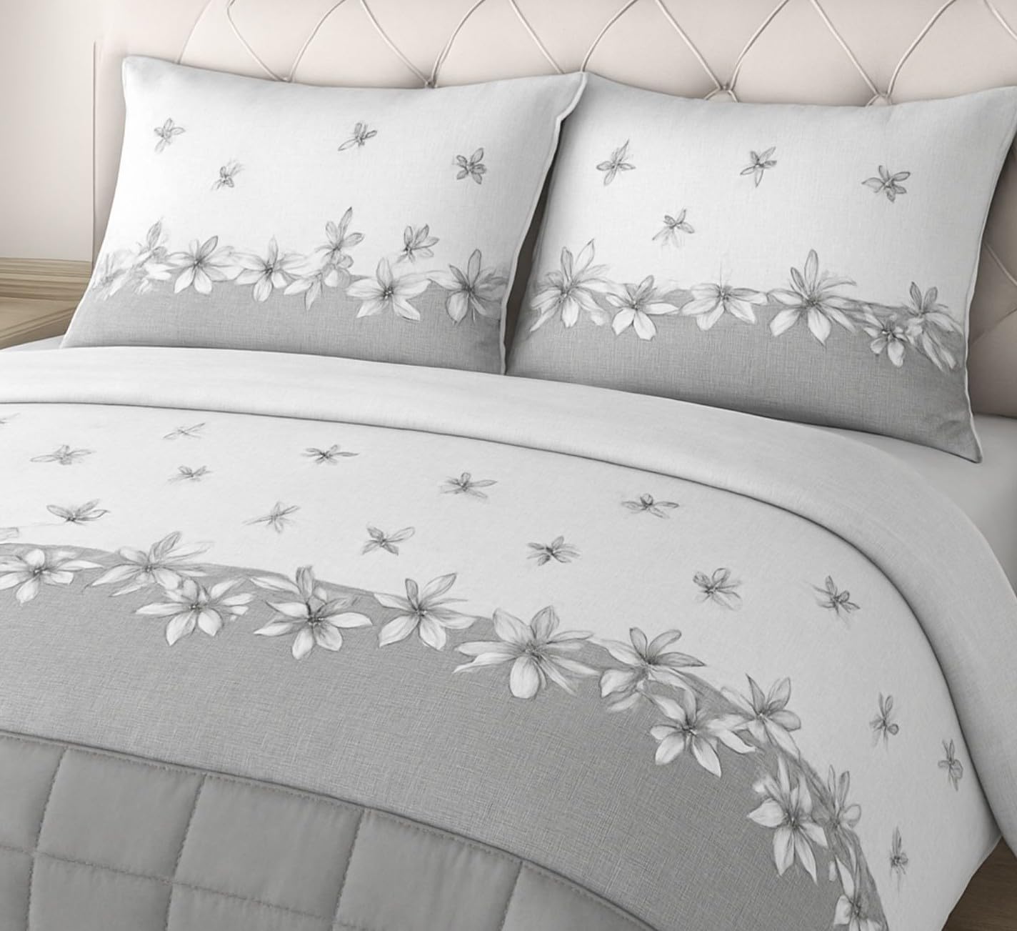 L'Emporio Casa Set Lenzuola in Flanella, Cotone Italiano 100% Pettinato, Anti-Pilling Varie Misure (Giorgia Grigio, Matrimoniale)