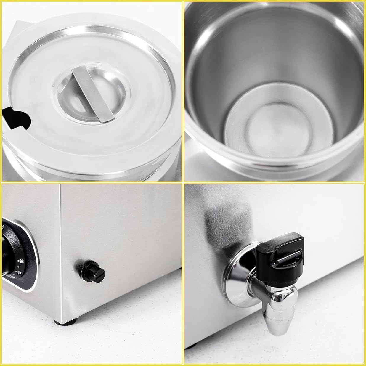 Scaldavivande Elettrico Da 1500 W Commerciale Scaldavivande Da Tavolo a Vapore in Acciaio Inox per Catering E Ristorante, Controllo Della Temperatura 50-85℃