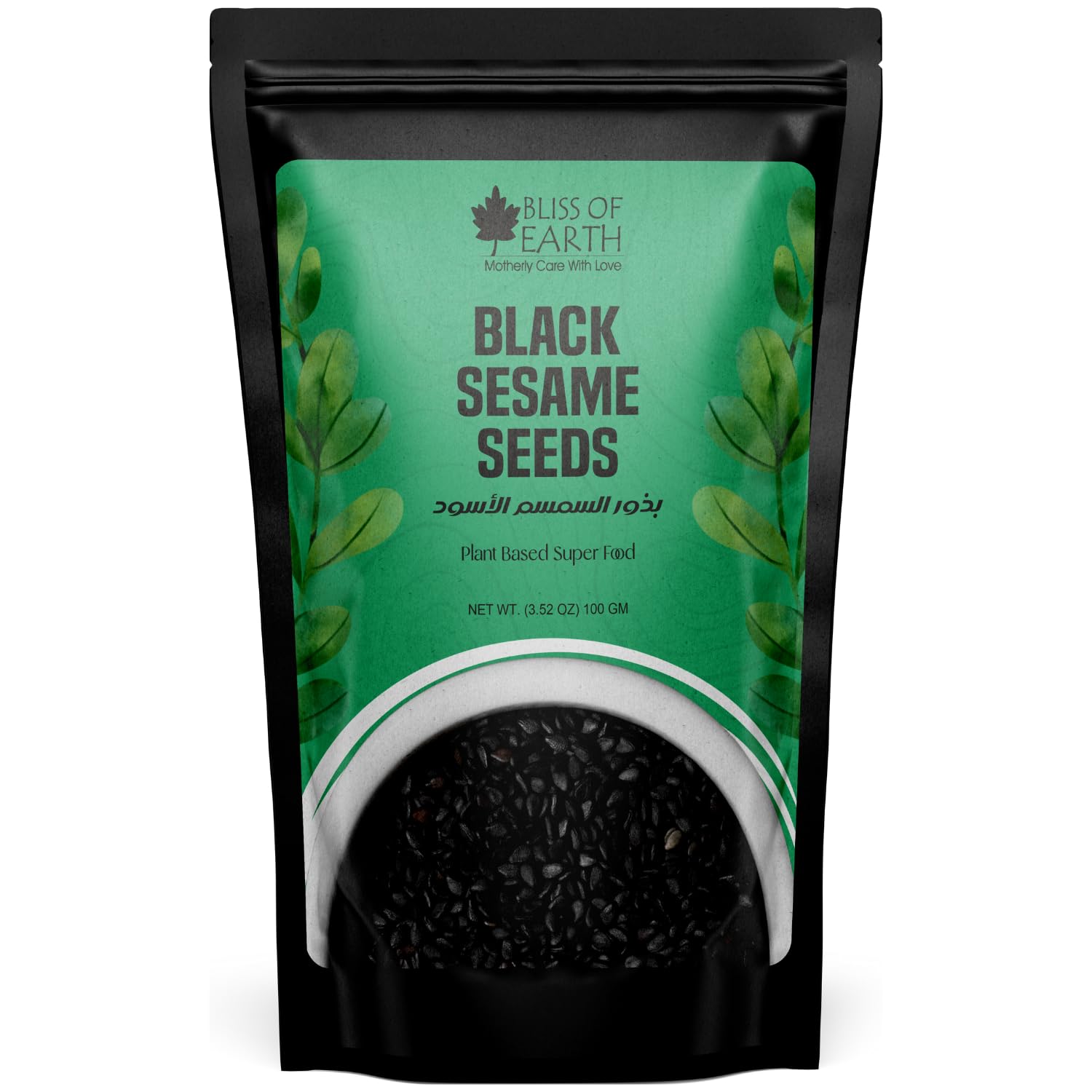 Bliss of Earth 100gm unhulled Black Sesame Seeds, Kaale Til, Fresh & Organic Fully Fiber Rich Great for Cooking & Baking
