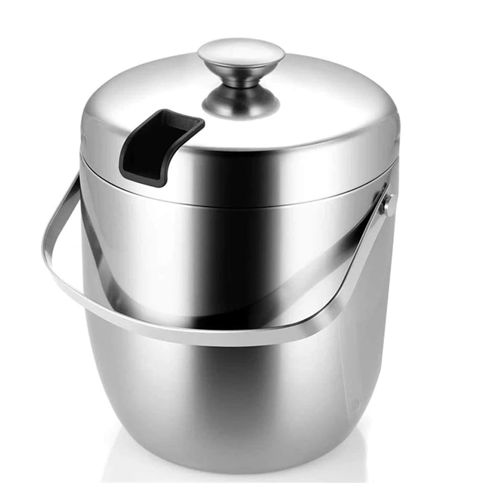 Eiskübel Eisbehälter Eisbehälter Isolierter Edelstahl Doppelwandiger Eiskübel mit Deckel viel größere Kapazität Eisfass - 2L