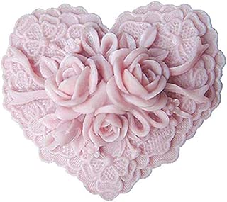 Great Mold Beautiful Flower Delicate Floral Heart Silicone Soap Molds for Soap Making, 3D DIY Handmade Chocolate Candy Cake Mold - coolthings.us