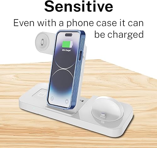 Miniatura 6 de Cargador inalámbrico, estación de carga inalámbrica 6 en 1, soporte de cargador inalámbrico rápido para iPhone 15 14 13 12 11 Pro Max XR XS 8 Plus,