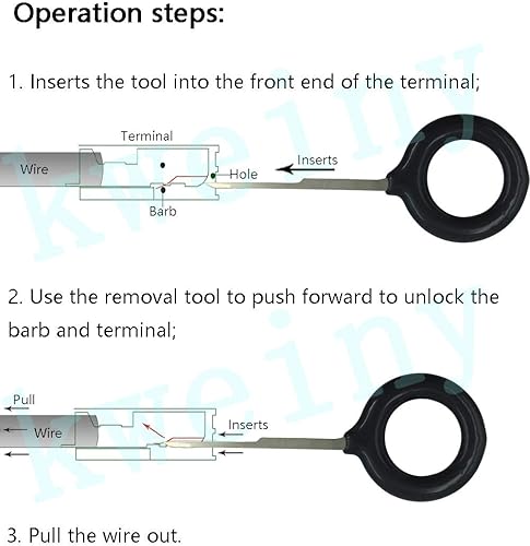 Miniatura 5 de Herramienta de extracción de terminales automáticos Conector de cableado eléctrico Pin de liberación (18 piezas sin duplicado)