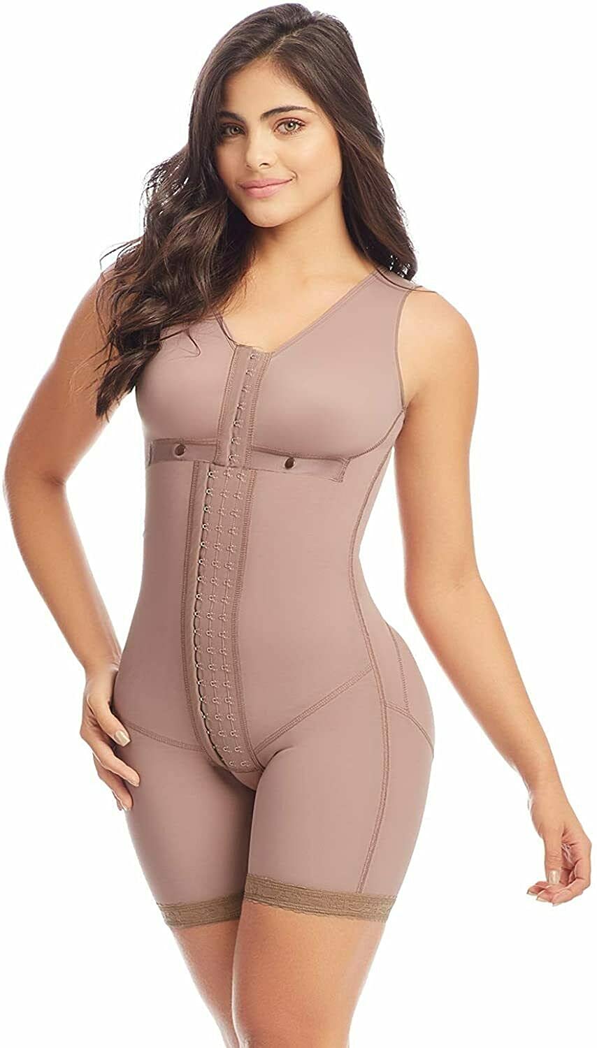 by Fajas D'Prada Open Bust Knee Length Tummy Control Butt Lifter Bodysuit