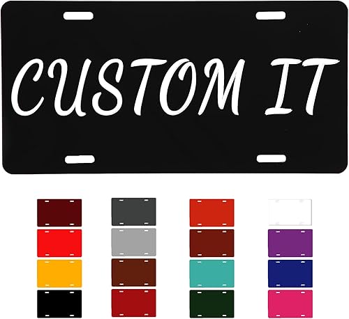 Placa de matrícula personalizada, placa personalizada de 7 x 4 pulgadas para motocicleta con texto de imagen, placas personalizadas para bicicletas