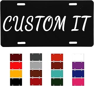 SINKAA Custom Front License Plate, 12 x 6 inches Personalized License Plate for Front of Car with Image Text, Custom License Plates for Front Car Bumper, Vehicle Car Tags, Truck, Thick .040 Aluminum