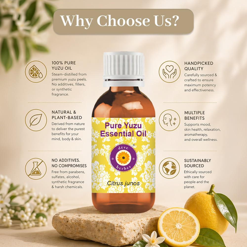 dève herbes Olio puro di Yuzu (Citrus Junos), grado terapeutico naturale 10 ml (9,4 g)