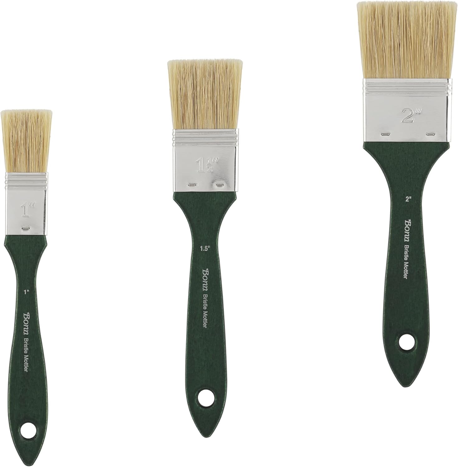 Creative Mark Bonn Bristle Blend Mottler Brush Set - Mottler Synthetic Hair Paint Brush for Large Scale Work, Acrylic or Oil Paint, and Artists - Medium Set of 3 (1", 1.5", & 2")